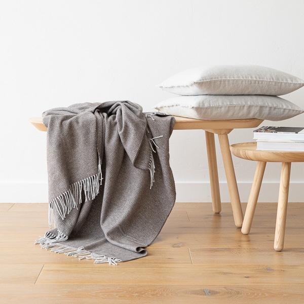 Linenme Beige Cotton Throw Valeria
