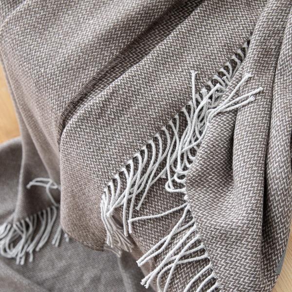 Linenme Beige Cotton Throw Valeria