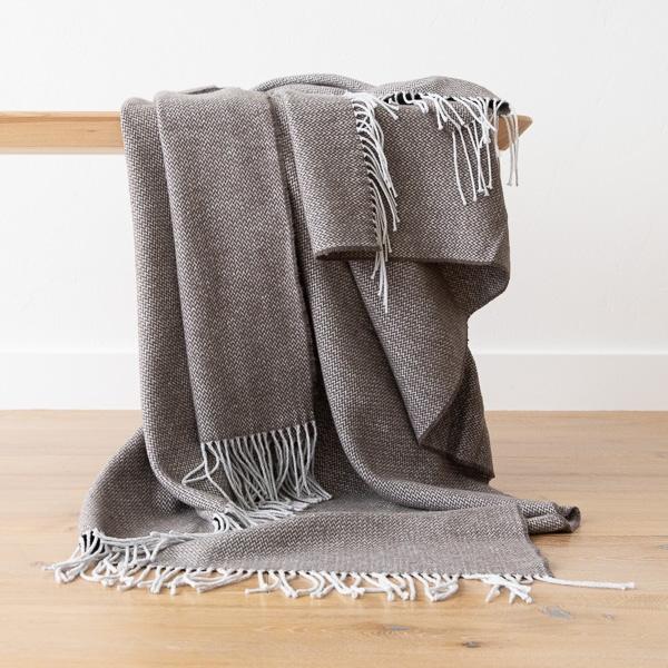 linenme Beige Cotton Throw Valeria