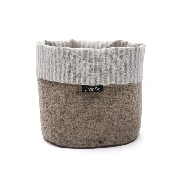 Linenme Beige Natural Linen Cotton Basket Jazz