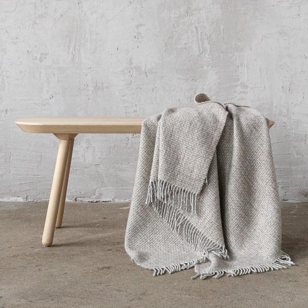 Linenme Beige Wool Throw Bruno