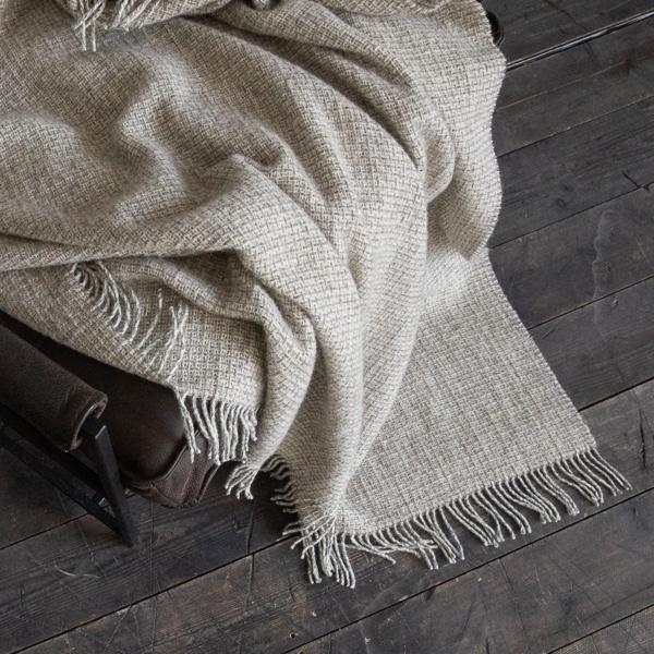 Linenme Beige Wool Throw Bruno