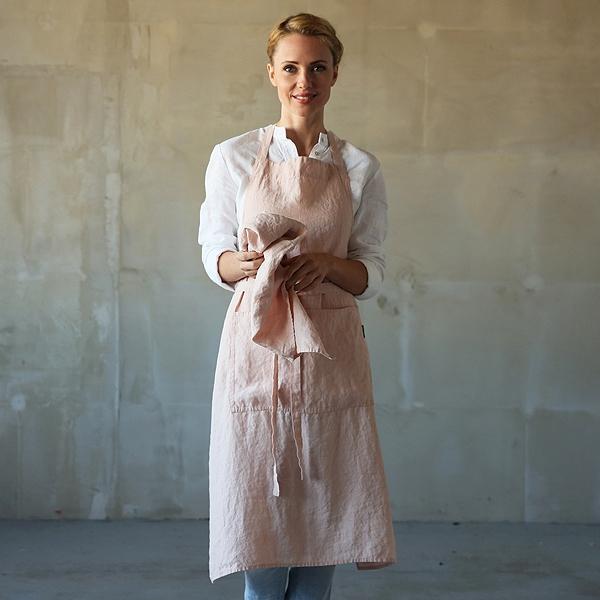 Linenme BIB Apron Rosa Stone Washed Linen