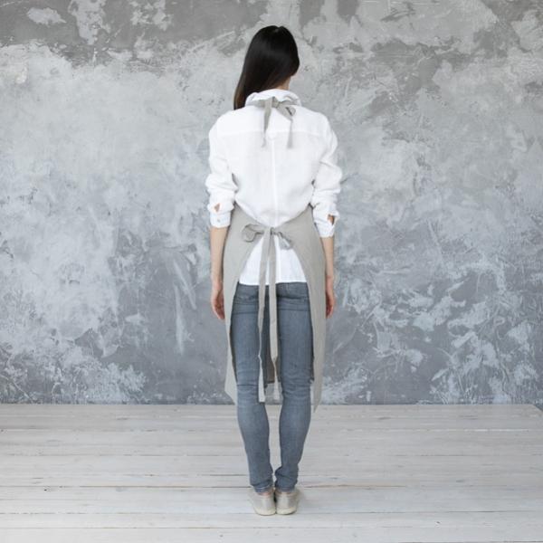 Linenme BIB Apron Taupe Stone Washed Linen