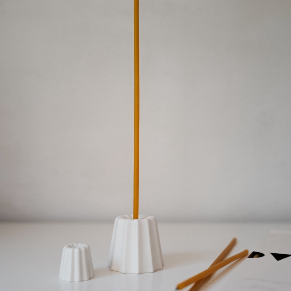 Linenme Big Porcelain Candle Holder Matte White