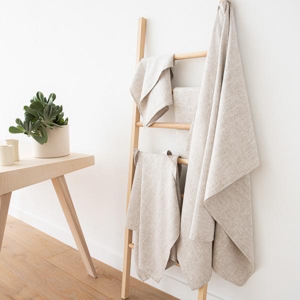 linenme Birch Linen Bath Towels Set Francesca