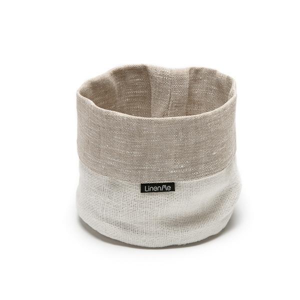 Linenme Birch White Linen Basket Francesca