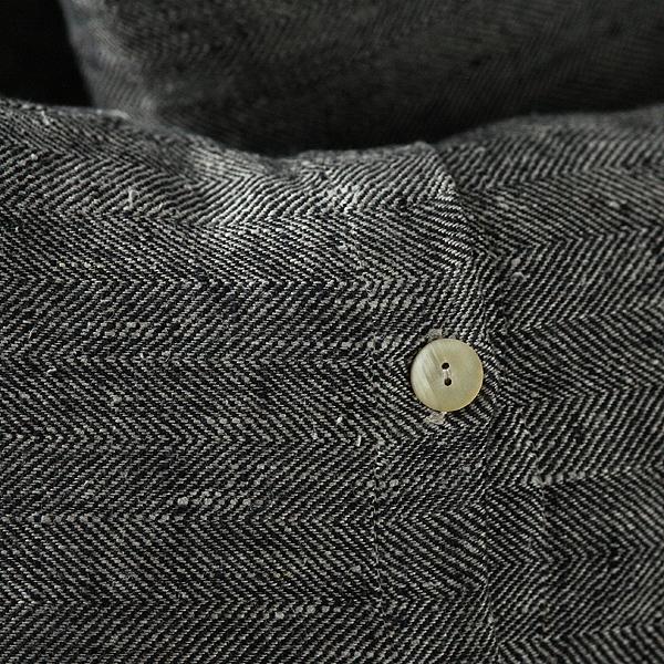 Linenme Black Linen Cushion Cover Chevron