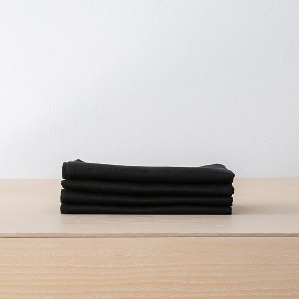 linenme Black Linen Napkin Lucia