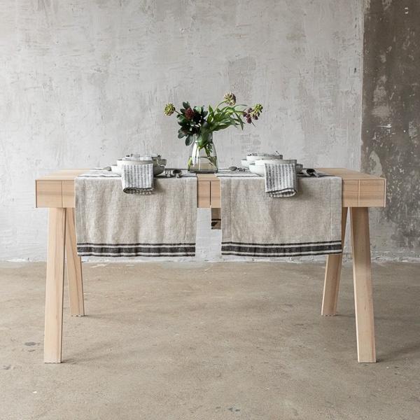 Linenme Black Linen Runner Provence