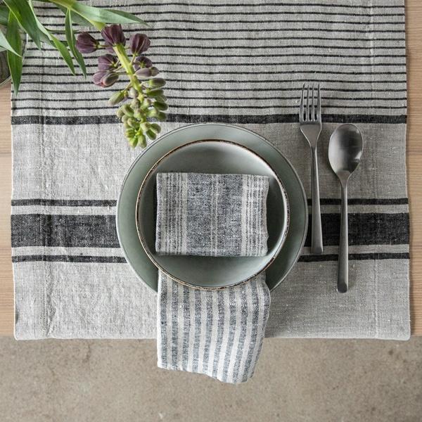 Linenme Black Linen Runner Provence