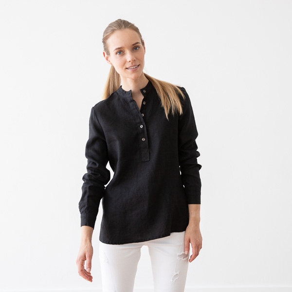 Linenme Black Linen Shirt Toby