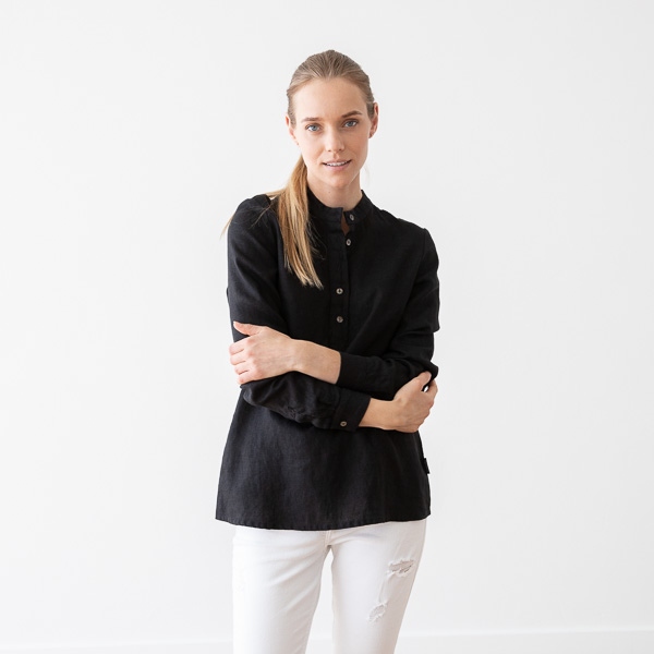 Linenme Black Linen Shirt Toby