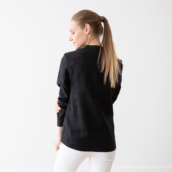 Linenme Black Linen Shirt Toby