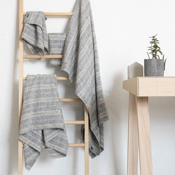 Linenme Black Multi Striped Linen Fabric