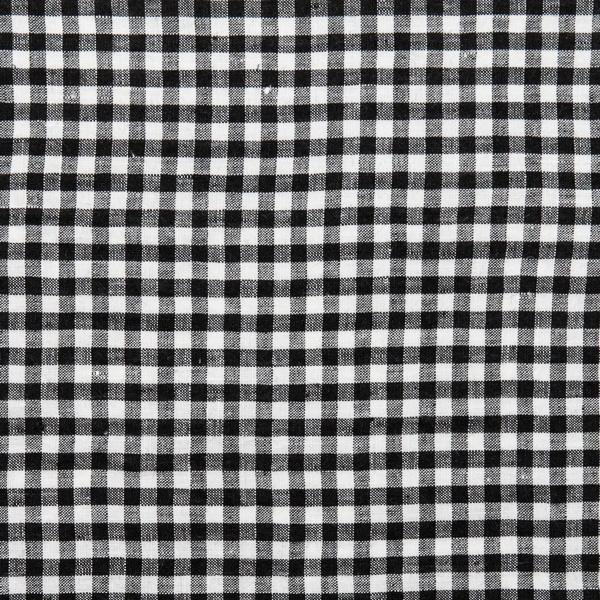 linenme Black White Gingham Linen Fabric Prewashed