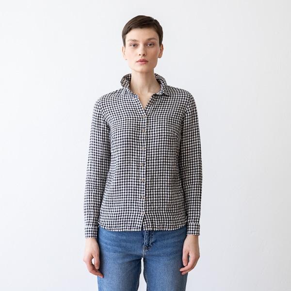 Linenme Black White Gingham Linen Shirt Ernesto