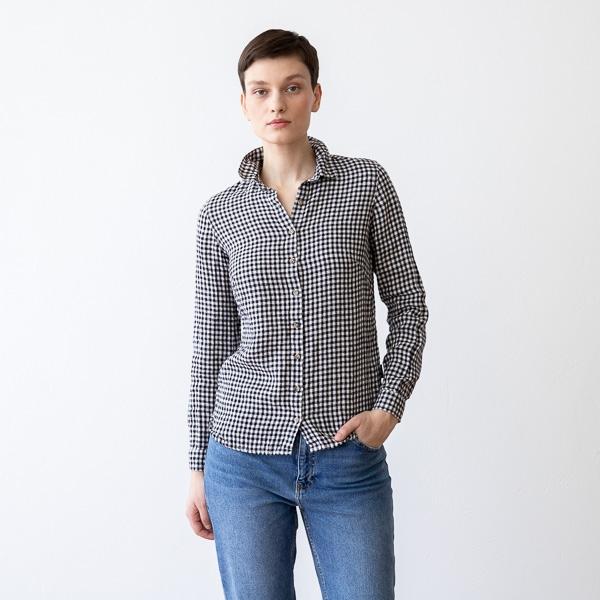 Linenme Black White Gingham Linen Shirt Ernesto