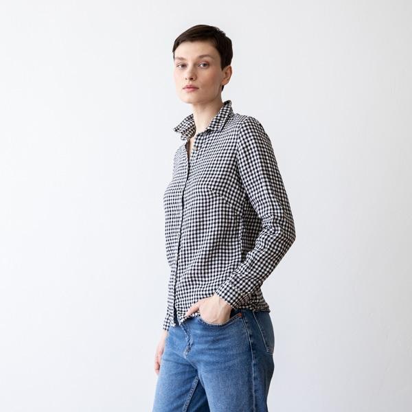 Linenme Black White Gingham Linen Shirt Ernesto