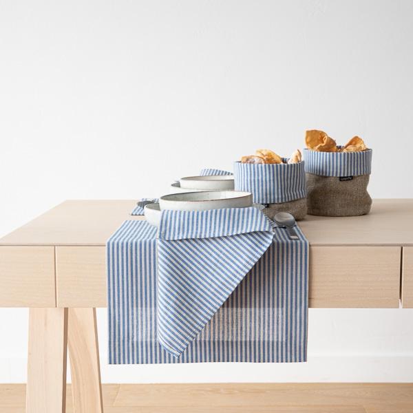 Linenme Blue Linen Cotton Basket Jazz