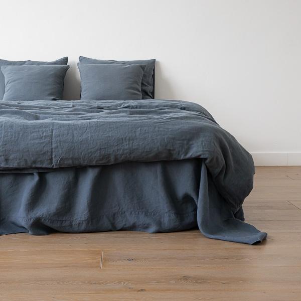 Linenme Blue Stone Washed Bed Linen Flat Sheet