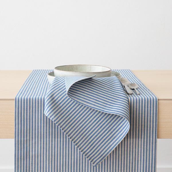 Linenme Blue Striped Linen Cotton Napkin Jazz