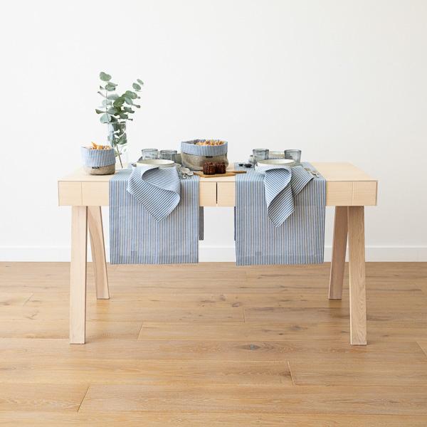 Linenme Blue Striped Linen Cotton Napkin Jazz