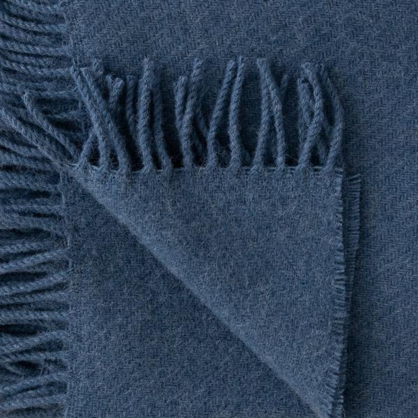 Linenme Blue Wool Throw Paula