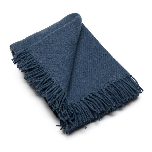 Linenme Blue Wool Throw Paula