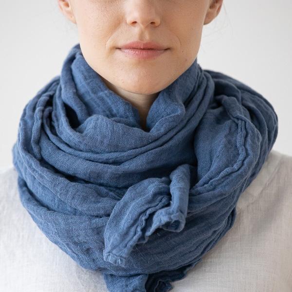 Linenme Blueberry Linen Summer Scarf Garza