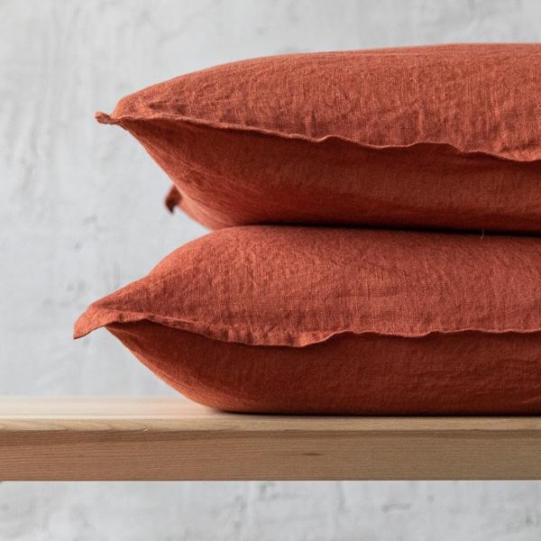 Linenme Brick Linen Cushion Cover Stone Washed