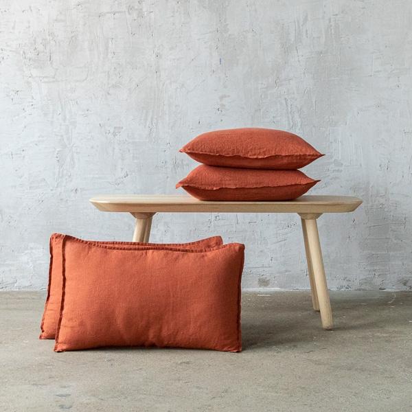 linenme Brick Linen Cushion Cover Stone Washed