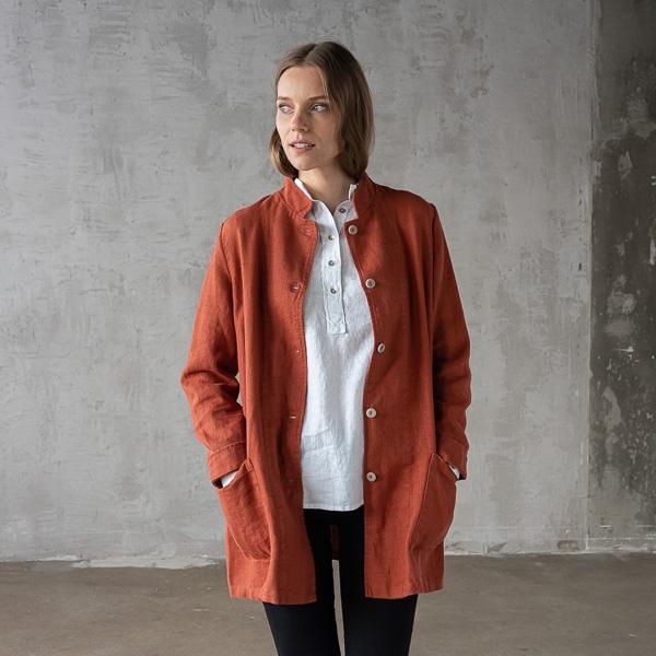 Linenme Brick Linen Jacket Short Paolo