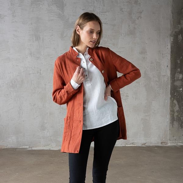 Linenme Brick Linen Jacket Short Paolo