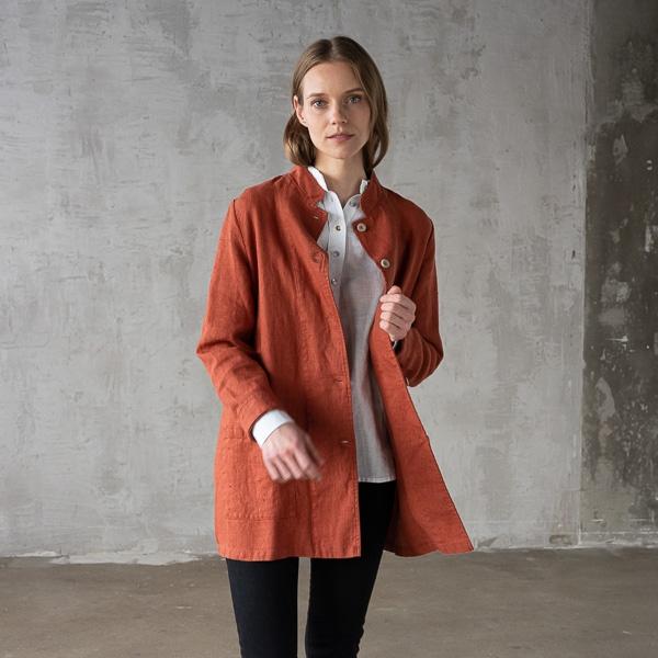 linenme Brick Linen Jacket Short Paolo