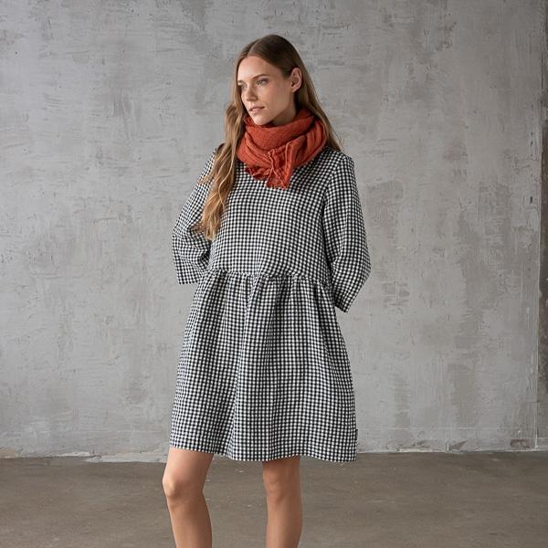 Linenme Brick Linen Summer Scarf Garza