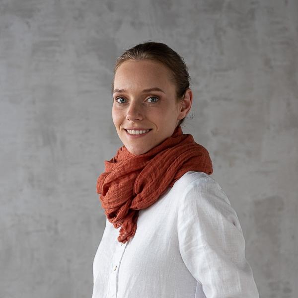 linenme Brick Linen Summer Scarf Garza