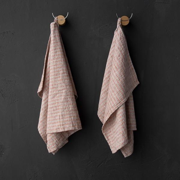 Linenme Brick Natural Linen Fabric Brittany Washed
