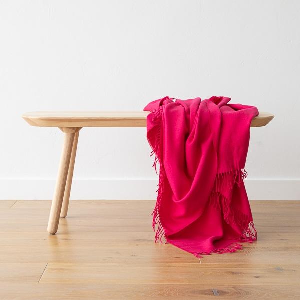 Linenme Bright Pink Baby Alpaca Throw Bella