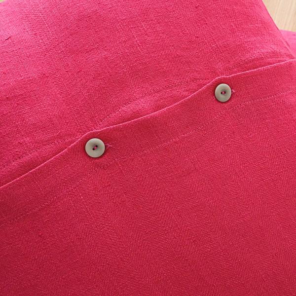 Linenme Bright Pink Linen Cushion Cover Lara