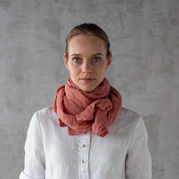 linenme Canyon Rosa Linen Summer Scarf Garza