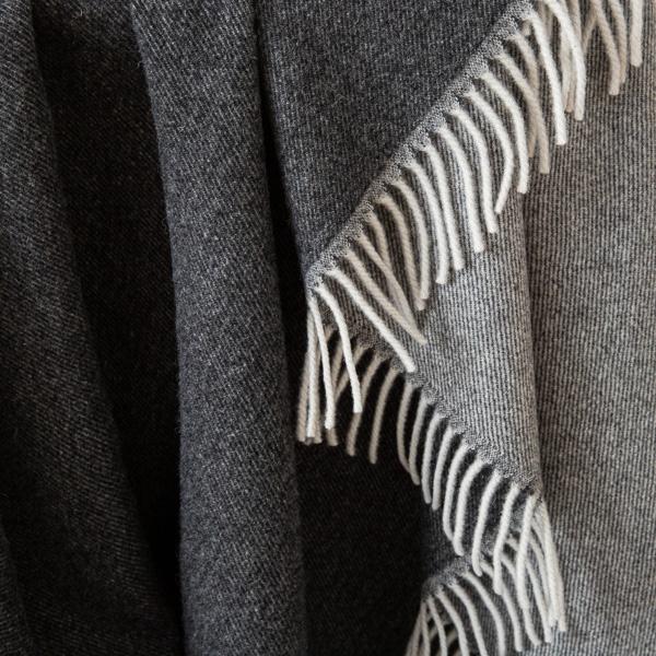 Linenme Cashmere Wool Throw Anthracite Ernesto
