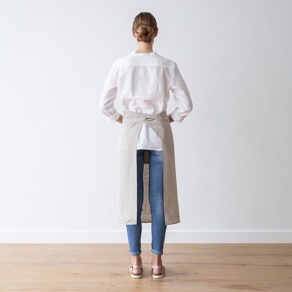 Linenme Chef's Apron Natural Stone Washed Linen