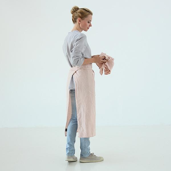 Linenme Chef's Apron Rosa Stone Washed Linen