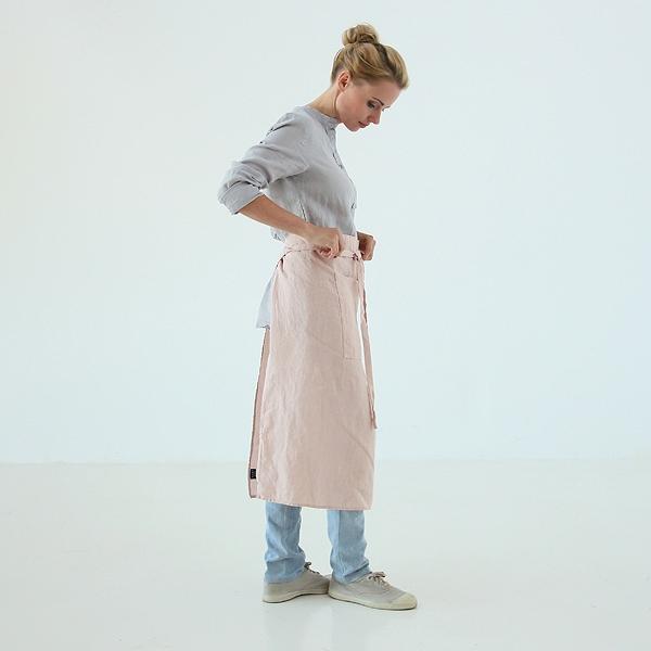 Linenme Chef's Apron Rosa Stone Washed Linen