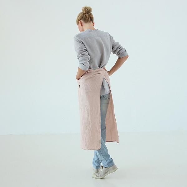 Linenme Chef's Apron Rosa Stone Washed Linen