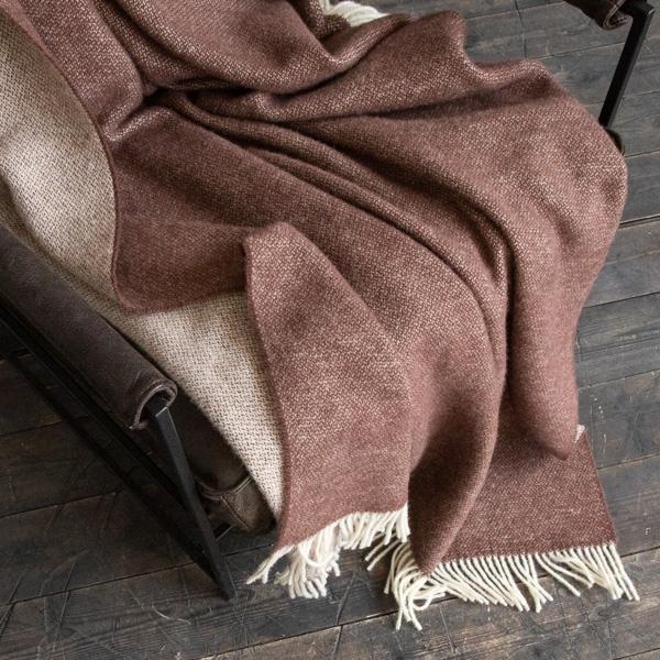Linenme Choco Brown Wool Throw Roberto
