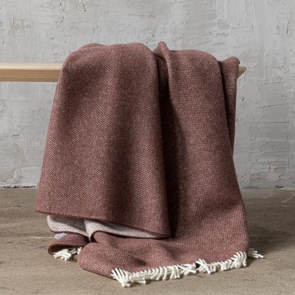 linenme Choco Brown Wool Throw Roberto