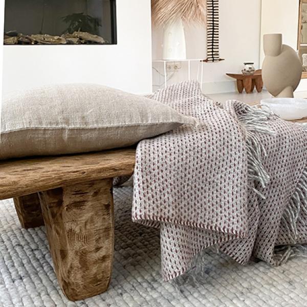 Linenme Choco Wool Throw Bruno