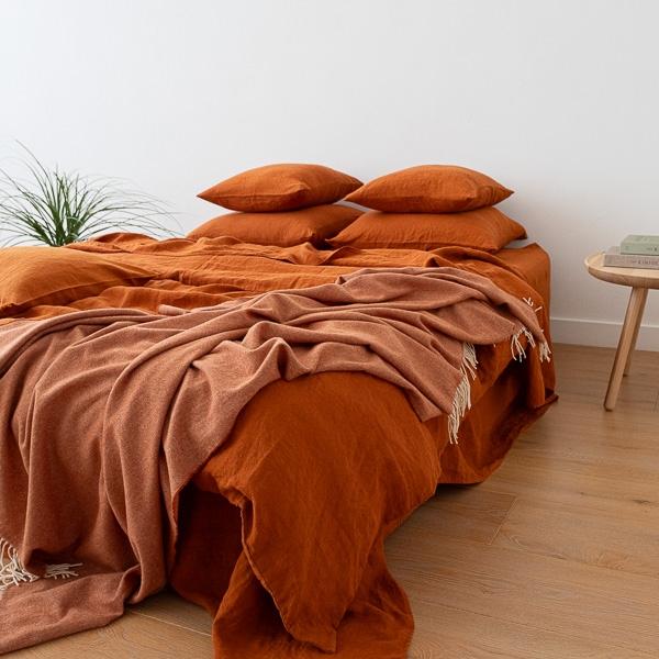 Linenme Cinnamon Linen Bed Set Stone Washed